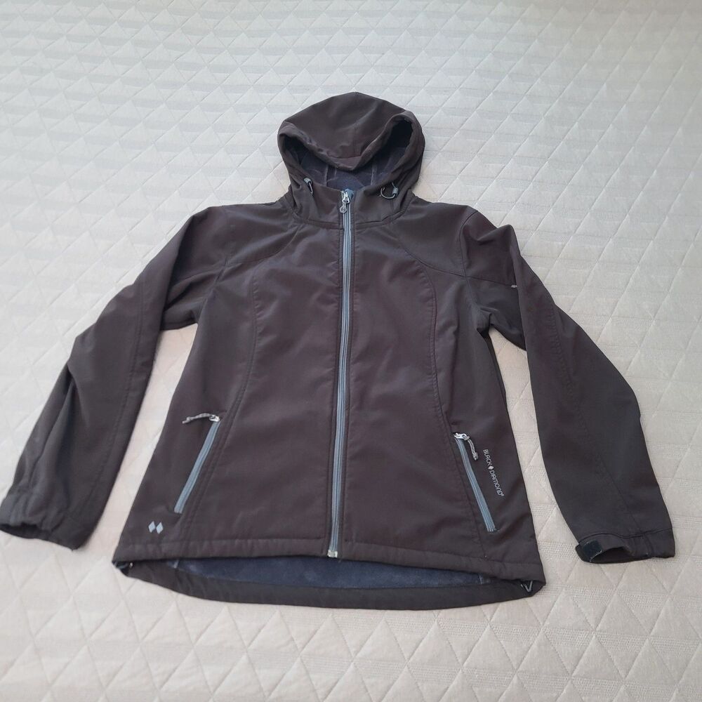 Black Diamond Double Diamond Women’s L Soft Shell Hooded Jacket Fleece Lined